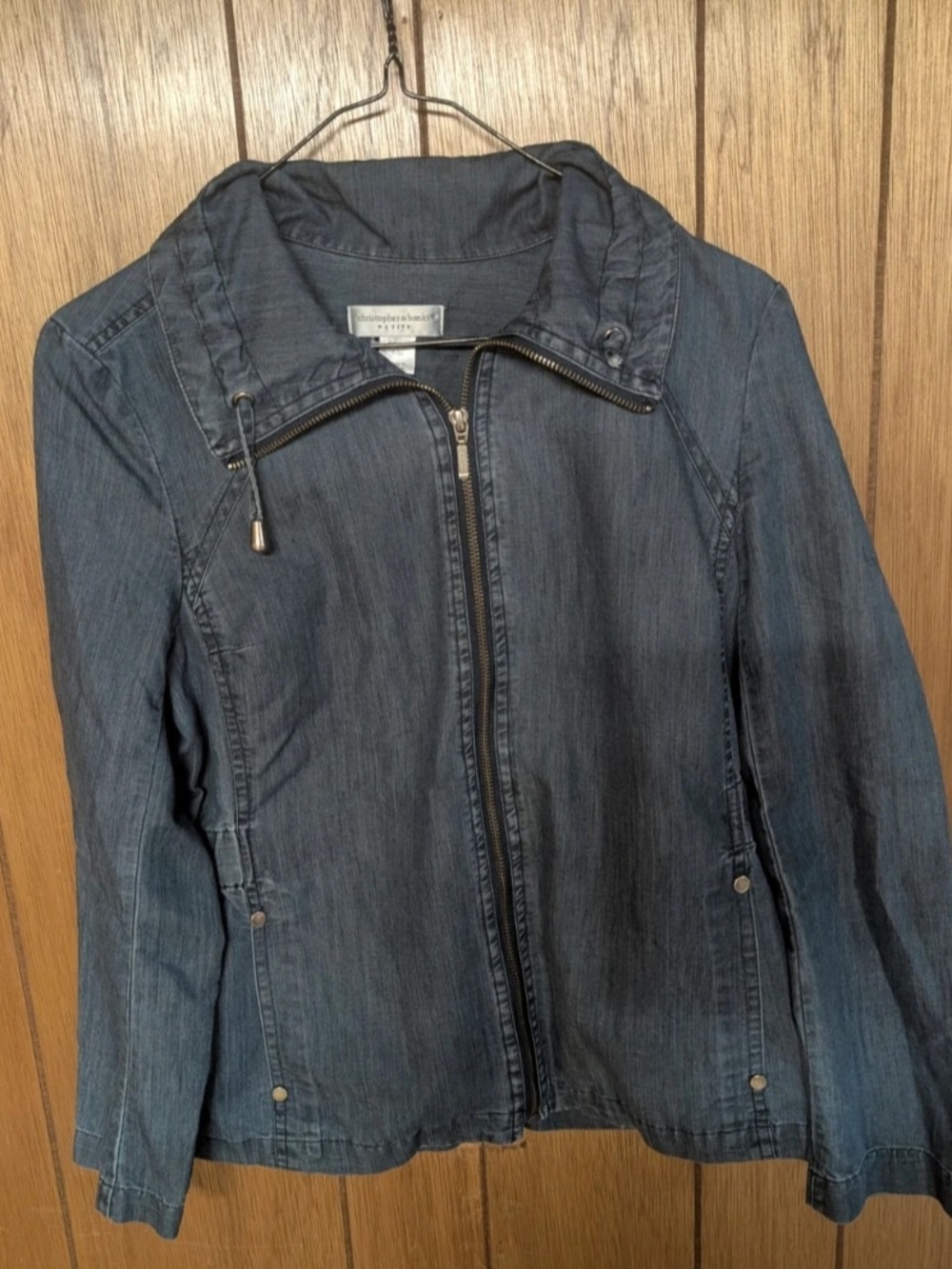 Christopher & Banks Indigo Zip-Front Denim Jacket